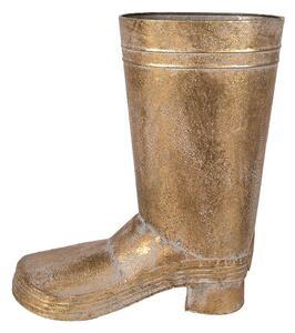 Zlatý starožitný dekoratívny kvetináč bota - 30*15*37 cm - Clayre & Eef
