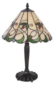 Stolná lampa 5207 v štýle Tiffany, krémovo-zelená
