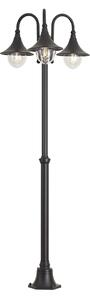 Klasická vonkajšia lampa čierna 200 cm 3-svetlá IP44 - Daphne
