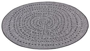 NORTHRUGS - Hanse Home koberce Kusový koberec Twin-Wendeteppiche 105418 Night Silver kruh – na von aj na doma - 140x140 (priemer) kruh cm