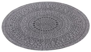 NORTHRUGS - Hanse Home koberce Kusový koberec Twin-Wendeteppiche 105476 Night Silver kruh – na von aj na doma - 140x140 (priemer) kruh cm