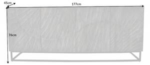 (3259) SCORPION dizajnová komoda z masívneho akáciového dreva sivá 177cm