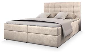 Manželská boxspring posteľ s úložným priestorom Glos M 140x200 - krémová