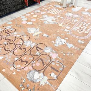 INSPIO-korkový koberec s menom - Veľký dievčenský koberec z korku s vílami a detskými hrami