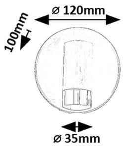 RABALUX 75040 Kadir nástenné bodové svietidlo/spot s vypínačom D120mm LED 3W/270lm 4000K čierna, zlatá