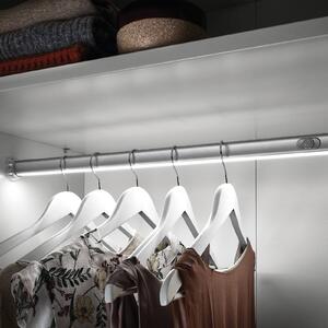 Šatníkové LED svietidlo so snímačom, 100 cm, Hliník / sivá / zinok, Spálňa, kov, Moderný, Nábytkové svetlo downlight