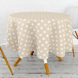 Obrus ​​PVC okrúhly DC-416 – Bodky na béžovom (rôzne veľkosti)