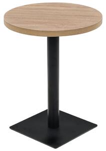 Bistro stolík, MDF a oceľ, okrúhly, 60x75 cm, dubová farba