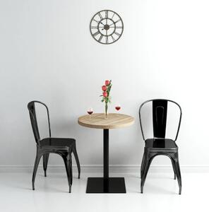 Bistro stolík, MDF a oceľ, okrúhly, 60x75 cm, dubová farba