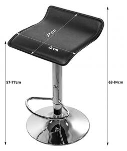 FORT CROME barová otočná stolička - čierna farba