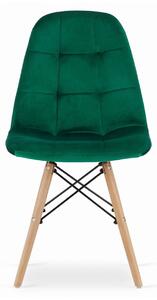 SUPPLIES DUMO škandinávska jedálenská stolička - zelený zamat