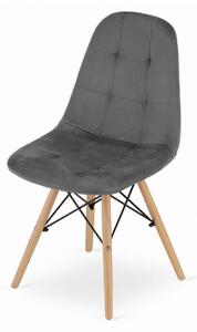 SUPPLIES DUMO škandinávska jedálenská stolička - šedý zamat