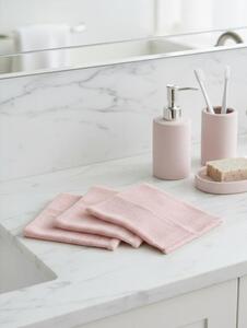 Sinsay - Sada bavlnených uterákov s strapcami 3 pack - pastelová ružová