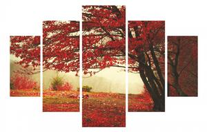 Hanah Home Viacdielny obraz Červená jeseň 92 x 56 cm
