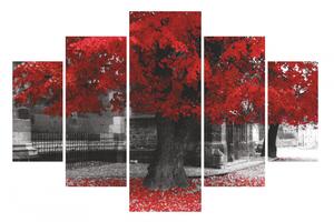Hanah Home Viacdielny obraz Red Tree 92 x 56 cm