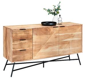 ŠIROKÁ KOMODA, akácia, čierna, farba akácie, 145/80/45 cm Ambia Home - Komody