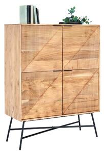 VYSOKÁ KOMODA, akácia, čierna, farba akácie, 105/135/45 cm Ambia Home - Komody