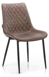 HOMEDE SHARONTI jedálenská kožená stolička - hnedá farba