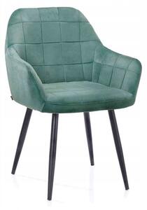 HOMEDE STILLO jedálenská zamatová stolička - zelená farba