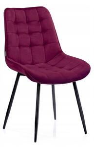 HOMEDE ALGATE jedálenská zamatová stolička - bordová farba