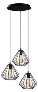 Opviq Závesný luster s 3 žiarovkami Diamond II čierny