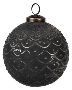 Granitová antik sklenená vianočná ozdoba gule Noirre - Ø 10*10 cm - Clayre & Eef