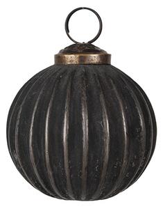 Granitová antik sklenená vianočná ozdoba gule Noirre - Ø 7*7 cm - Clayre & Eef