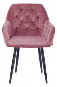 HOMEDE ARGENTO jedálenská zamatová stolička - rúžová farba