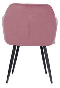 HOMEDE ARGENTO jedálenská zamatová stolička - rúžová farba