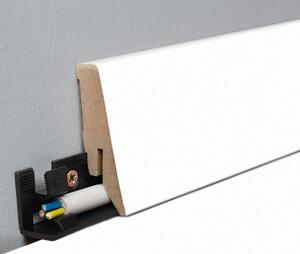 KronoOriginal Nemecko Lišta soklová KronoOriginal K58C 9002 MDF fólia biela 58x18x2600 mm