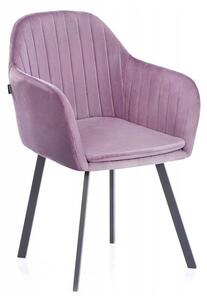 HOMEDE TRENTO jedálenská zamatová stolička - ružová farba