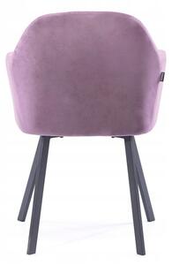 HOMEDE TRENTO jedálenská zamatová stolička - ružová farba