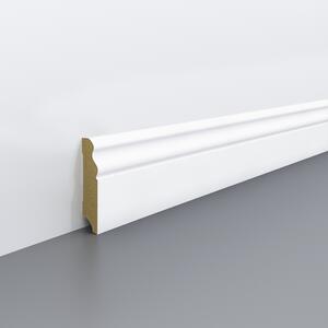 Lišta soklová Egger 70 profilovaná "Hamburg" L201 MDF fólia Biela pretierateľná 70x18x2400 mm