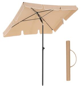 SONGMICS Zahradní slunečník s ochranným obalem Royal 200x125 cm béžový