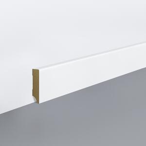 Lišta soklová Egger 60 hranatá "Cubical" L201 MDF fólia Biela pretierateľná 60x18x2400 mm
