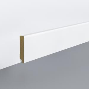 Lišta soklová Egger 80 hranatá "Cubical" L201 MDF fólia Biela pretierateľná 80x18x2400 mm
