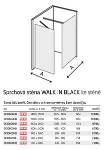 Mereo Sprchová stena WALK IN, Novea, black ALU, sklo Číre Sprchová stena WALK IN, Novea, 70 x 200 cm, Black ALU, sklo Číre Variant: Sprchová stena WA…