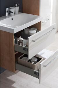 Mereo Bino, kúpeľňová skrinka s umývadlom z liateho mramoru 61 cm, biela, dub Bino, kúpeľňová skrinka s umývadlom z liateho mramoru 61 cm, biela/dub …