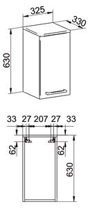 Mereo Bino kúpeľňová skrinka horná, 63 cm, P/L, biela, dub Bino kúpeľňová skrinka horná 63 cm, ľavá, biela Variant: Bino kúpeľňová skrinka horná, 63 …