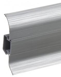 Lišta soklová PVC Cezar PREMIUM Classic Striebro (brúsený hliník) M201 59x22x2200 mm
