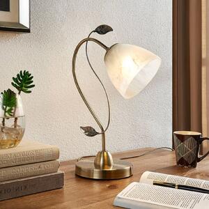 Stolná lampa Michalina v klasickom štýle, Biela / opálová, Obývacia izba / jedáleň, Sklo, Moderný, Stojacie svietidlo