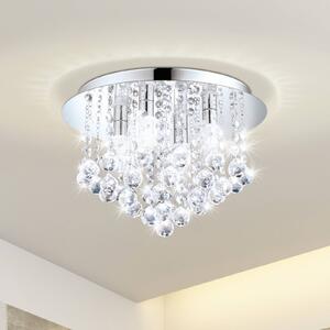 Stropné svietidlo Almonte LED so závesom, 35 cm, Chrómová / strieborná, Obývacia izba / jedáleň, Krištáľ, Závesné svietidlo