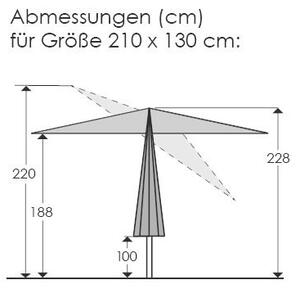 SLNEČNÍK 210/228/130 cm - Online Only záhrada, Online Only