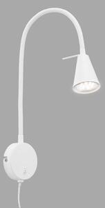 LED nástenné svetlo Tusa, biele, kov, 45 cm, flexibilné rameno, Biela / opálová, Spálňa, kov, Moderný