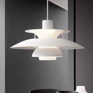 Louis Poulsen PH 5 závesná lampa monochróm, biela, Biela / opálová, Obývacia izba / jedáleň, Hliník, Dizajn, Závesné svietidlo
