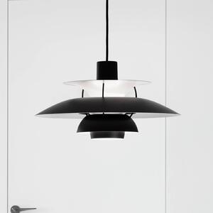 Louis Poulsen PH 5 závesná lampa, monochróm čierna, Čierna, Obývacia izba / jedáleň, Hliník, Dizajn, Závesné svietidlo