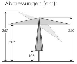 SLNEČNÍK 270/250/270 cm - Online Only záhrada, Online Only