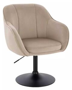LuxuryForm DESIGN Stolička AVOLA VELUR na čiernom tanieri - latte