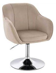 LuxuryForm DESIGN Stolička AVOLA VELUR na striebornom tanieri - latte