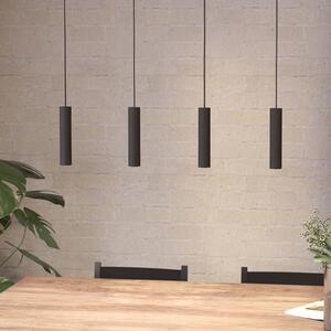 Závesné LED svietidlo Almudaina, čierne, dĺžka 84 cm, 4 svetlá,, Čierna, Obývacia izba / jedáleň, kov, Moderný, Závesné svietidlo
